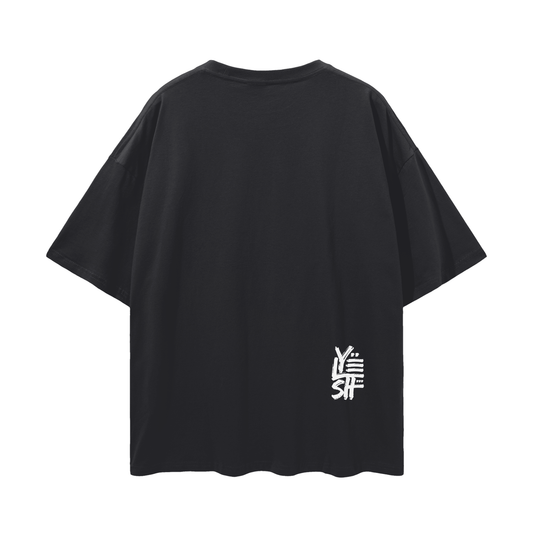 Labubu,K-Fashion,K-pop,Oversize Tee,Drop Shoulder Tee,Graphic Tee,Black Tee,Unique Design Tee,Labubu T-shirt,Ninja T-shirt