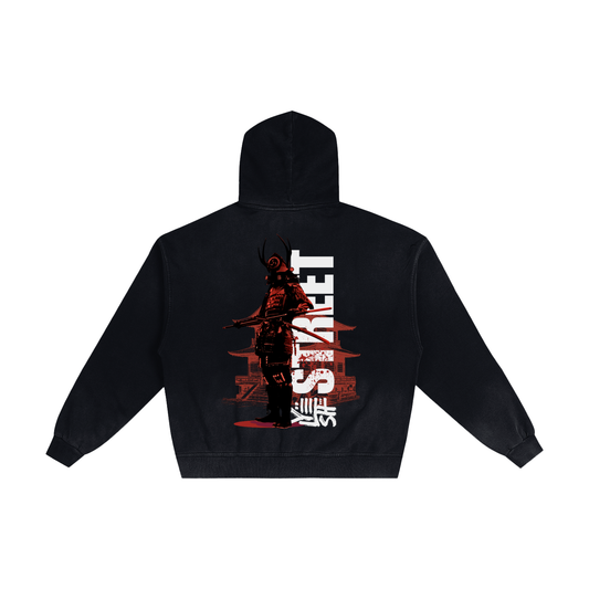 samurai design,zip up hoodie