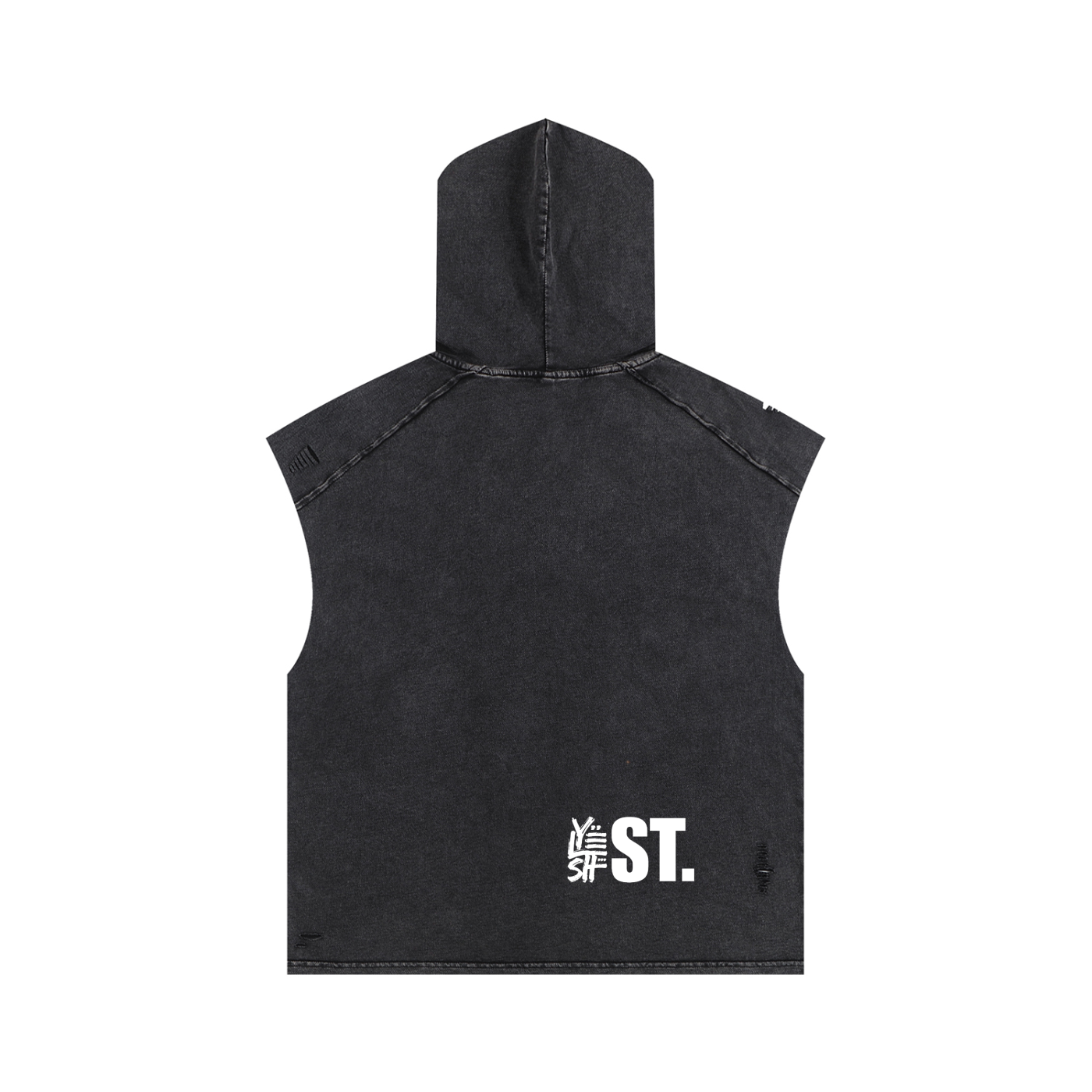 hooded tank top,Streetwear,hoodie,snow washed design,Yelsh Logo