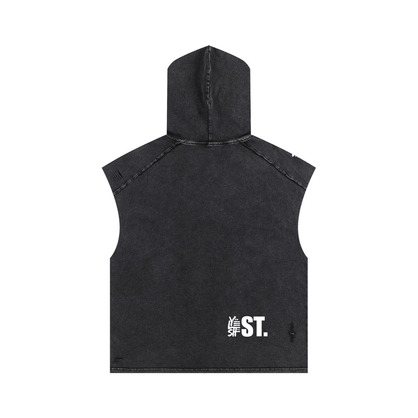 hooded tank top,hoodie,tanktop,gym fit,loose fit,streetwear,snow washed design