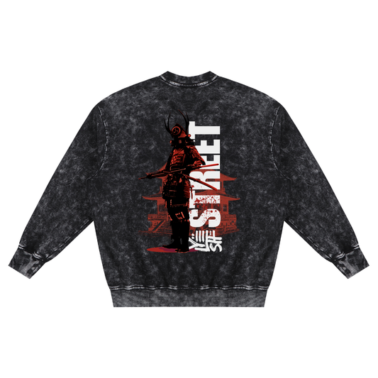 samurai Red,Samurai,snow wash,sweatshirt,back design