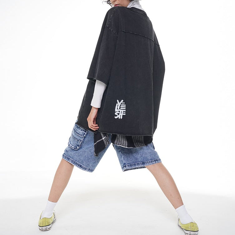 Yelsh Model Showing the back of the No Signal T-shirt with the Yelsh Street Logo on the back on a white background