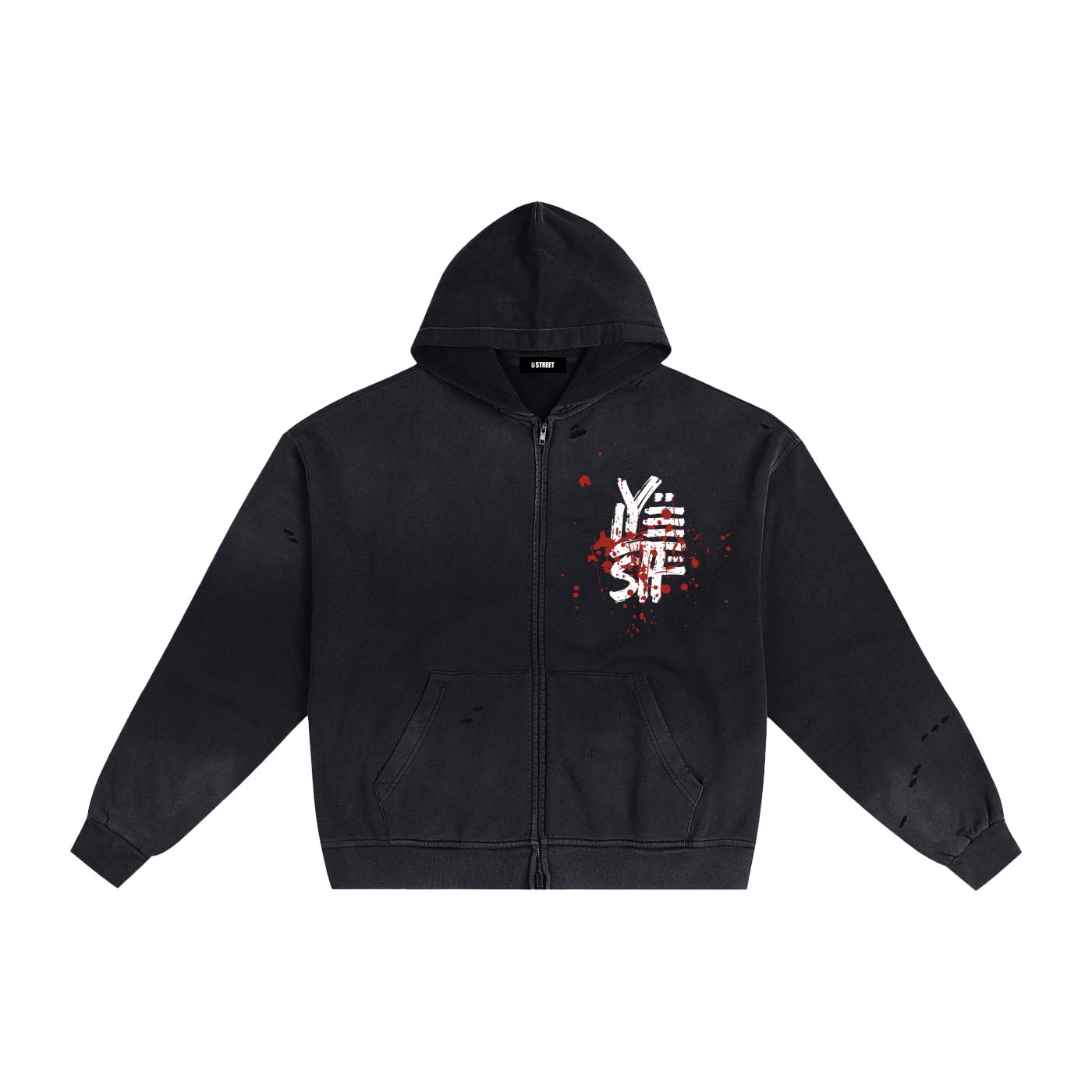 samurai design,zip up hoodie