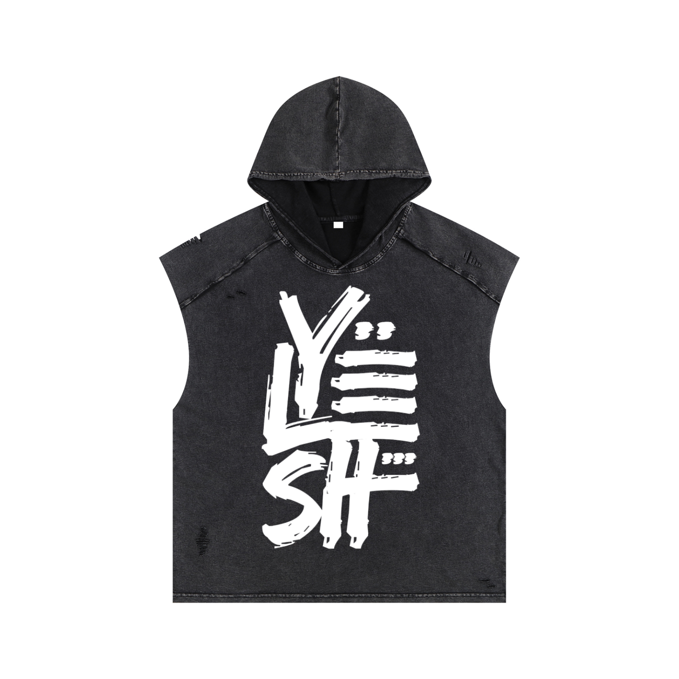 hooded tank top,Streetwear,hoodie,snow washed design,Yelsh Logo