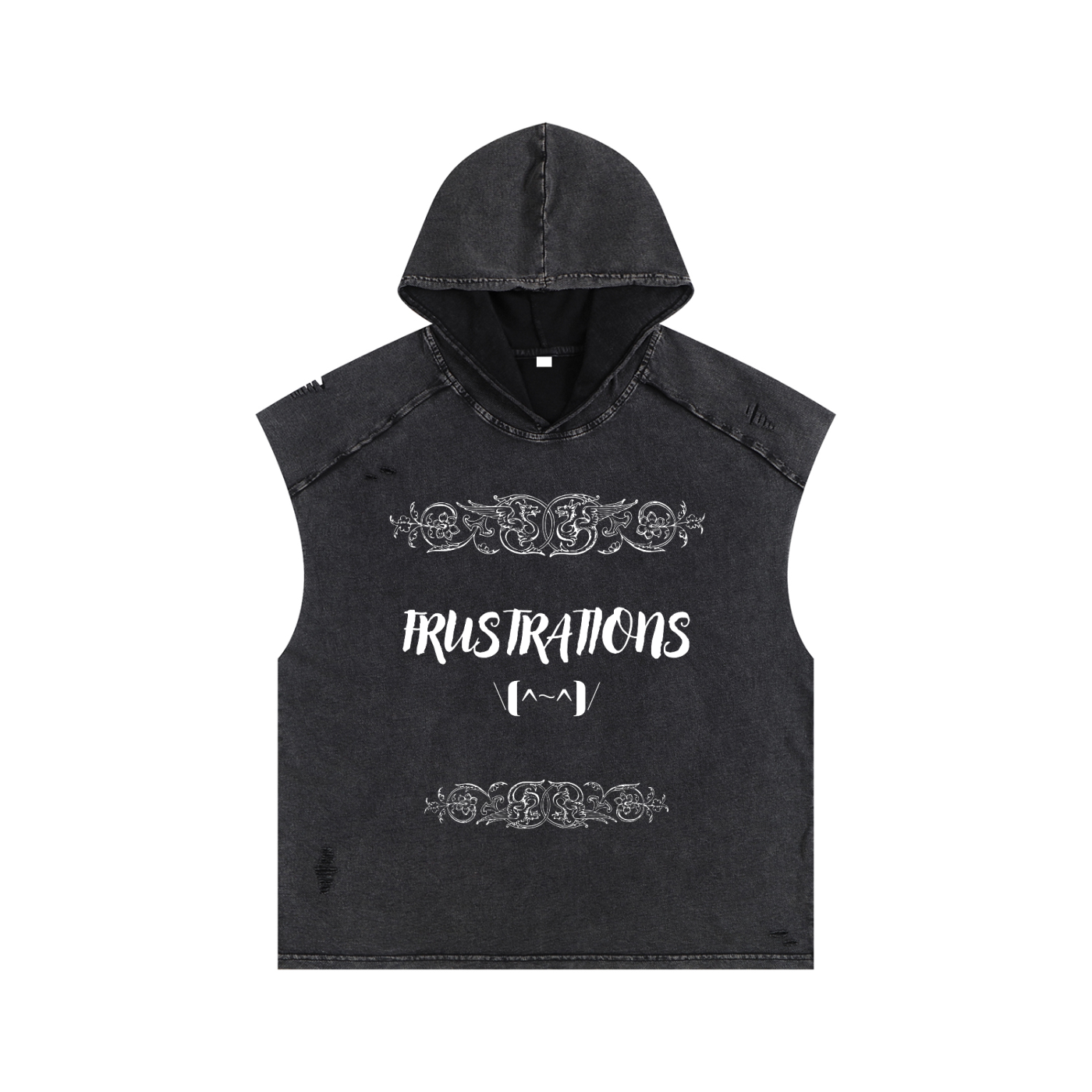 hooded tank top,hoodie,tanktop,gym fit,loose fit,streetwear,snow washed design